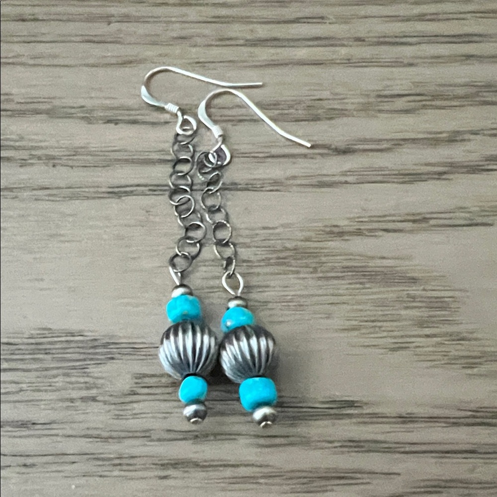Turquoise Sterling Silver Dangles - image 1